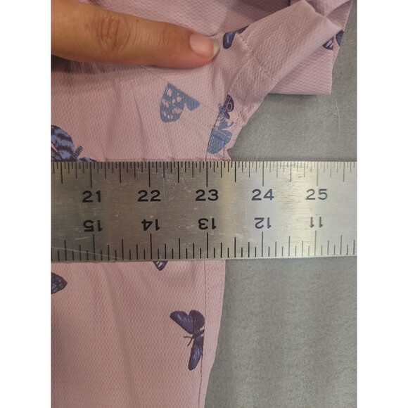 eddie bauer womens fishing camp shirt size XL classic fit pink butterfly print - Picture 4 of 7